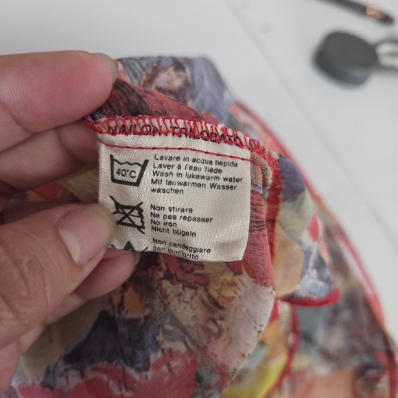 Vintage Saks Fifth Avenue Colorful Ruffle Sleeve Blouse - Picture 9 of 9